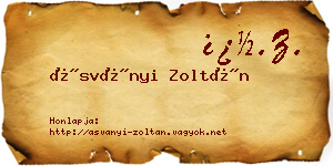 Ásványi Zoltán névjegykártya