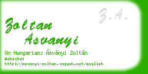 zoltan asvanyi business card