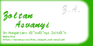 zoltan asvanyi business card